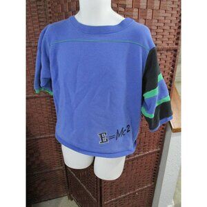 Vintage United Colors Of Benetton Short Sleeve Sweatshirt E = MC2 Cropped M/L
